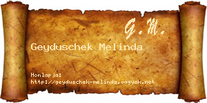 Geyduschek Melinda névjegykártya